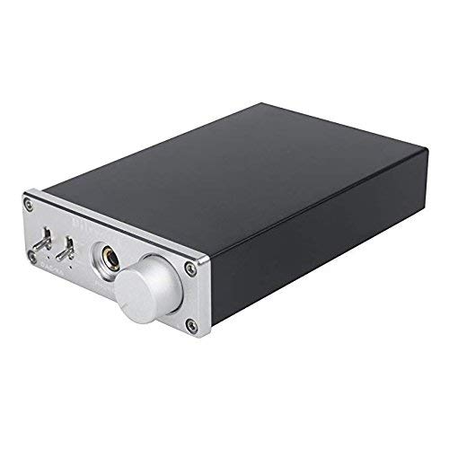 Dilvpoetry DAC X6 Amplifier 24Bit/96kHz Optical/Coaxial/USB Digital Stereo Audio Headphone Amplifier DAC Decoder Power Amplifier (Silver)