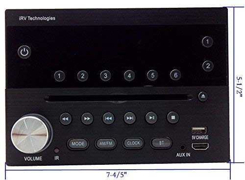 iRV Technology IRV31 Am/FM/CD/DVD Rv Radio Stereo 2 Zones Wallmount Receiver 2.1 Channels Surround, 5