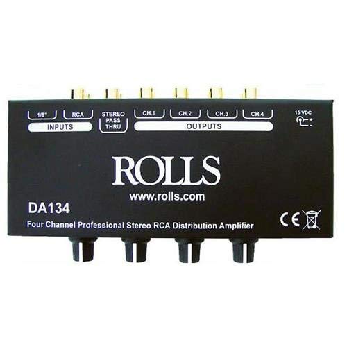 Rolls 4-Channel RCA Distribution Amplifier, +12 dBV Max Input Level, >90 dB S/N Ratio