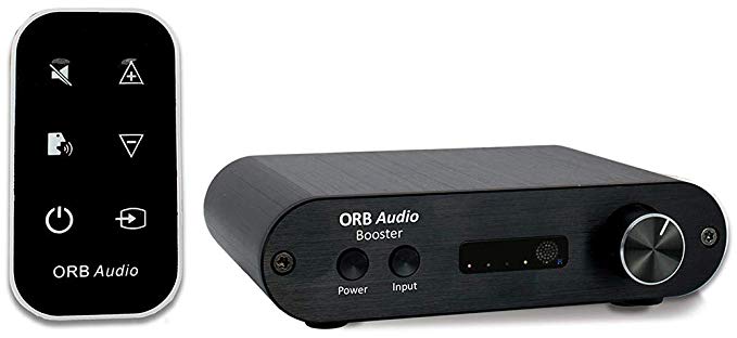 Orb Audio: Booster 50 Watt Mini Integrated Amplifier - Audio Amplifier With Remote - Includes Optical Input and Remote Control - EZ Voice Lifts Dialogue Above Background Noise - Bluetooth Capable