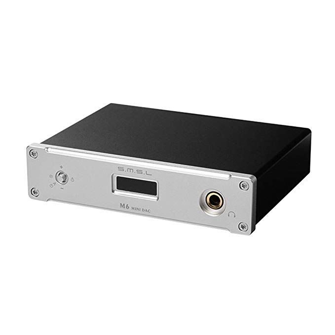 SMSL M6 32Bit/384KHz DAC USB Optical Decoder,Digital to Analog Converter with Headphone Amplifier Silver