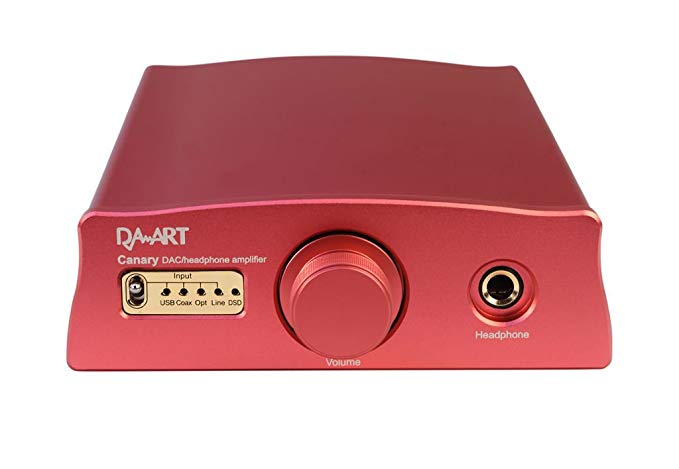 DAART Canary ESS9018K2M XMOS DSD DAC Headphone Amplifier (Red)