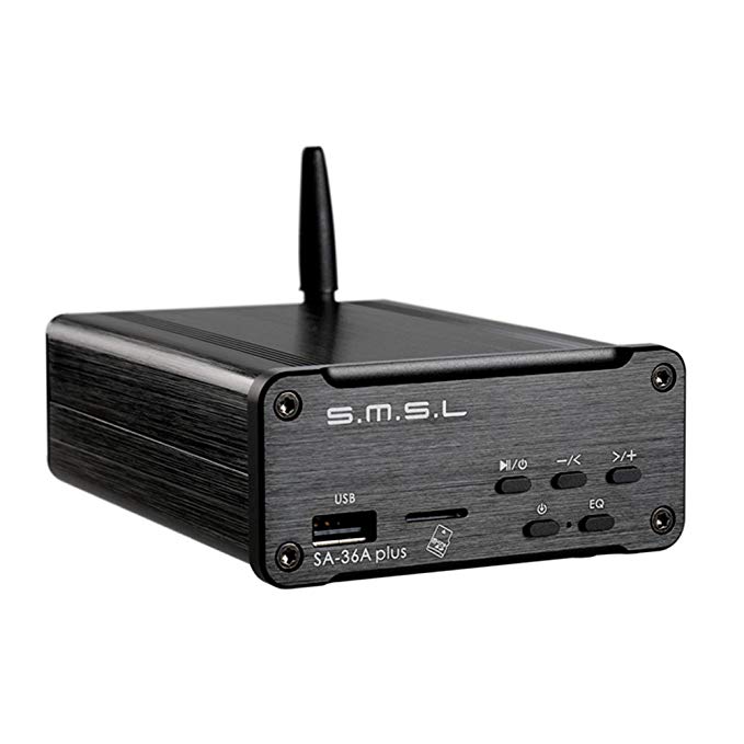 SMSL SA-36A Plus 30W2 TPA3118 HIFI Audio Class D Digital Power Amplifier Bluetooth AUX TF card/USB/U Disk Input Black
