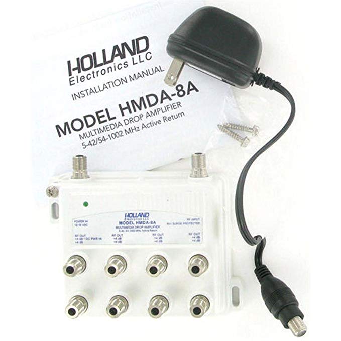 Holland Electronics Multimedia CATV 8 Way Drop Amplifier w/Active Return