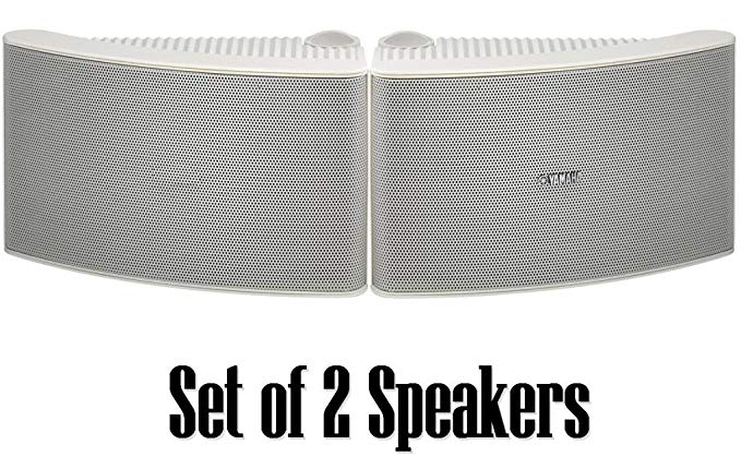 Yamaha All Weather Outdoor / Indoor Wall Mountable Natural Sound 180 watt 2 way Acoustic Suspension Speakers - Set of 2 - White - Compatible with All Audio / Video Home Theater Sound Systems, Components, CD Players, or Receivers - Also Designed for Book Shelf or Desktop Use