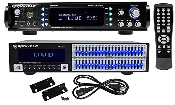 Rockville RPA60BT 1000w Home Theater Bluetooth Receiver+2 x 21 Band Equalizer EQ