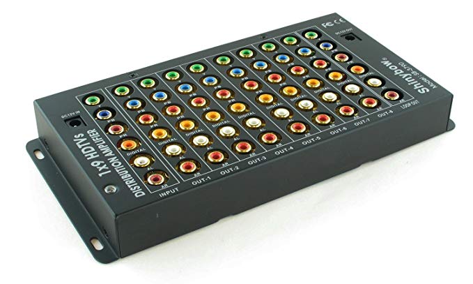 1x9 1:9 Component Video Audio Splitter Distribution Amplifier + Loop Out SB-3790