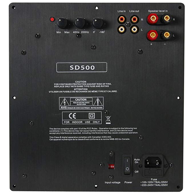 Yung SD500 500W Class D Subwoofer Plate Amplifier Module No Boost