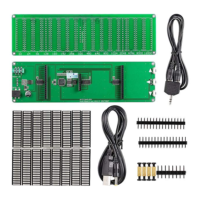 Nobsound 16×16 LED Audio Spectrum Level Indicator VU Meters Music Display Screen Analyzer for Amplifiers (DIY Kit)