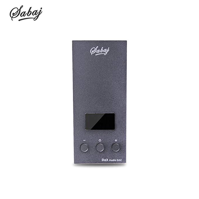 Sabaj Headphone Amplifier Da3 Portable USB DAC SABRE9018Q2C OLED Screen DSD512 32bit/768kHz Grey Silver Color